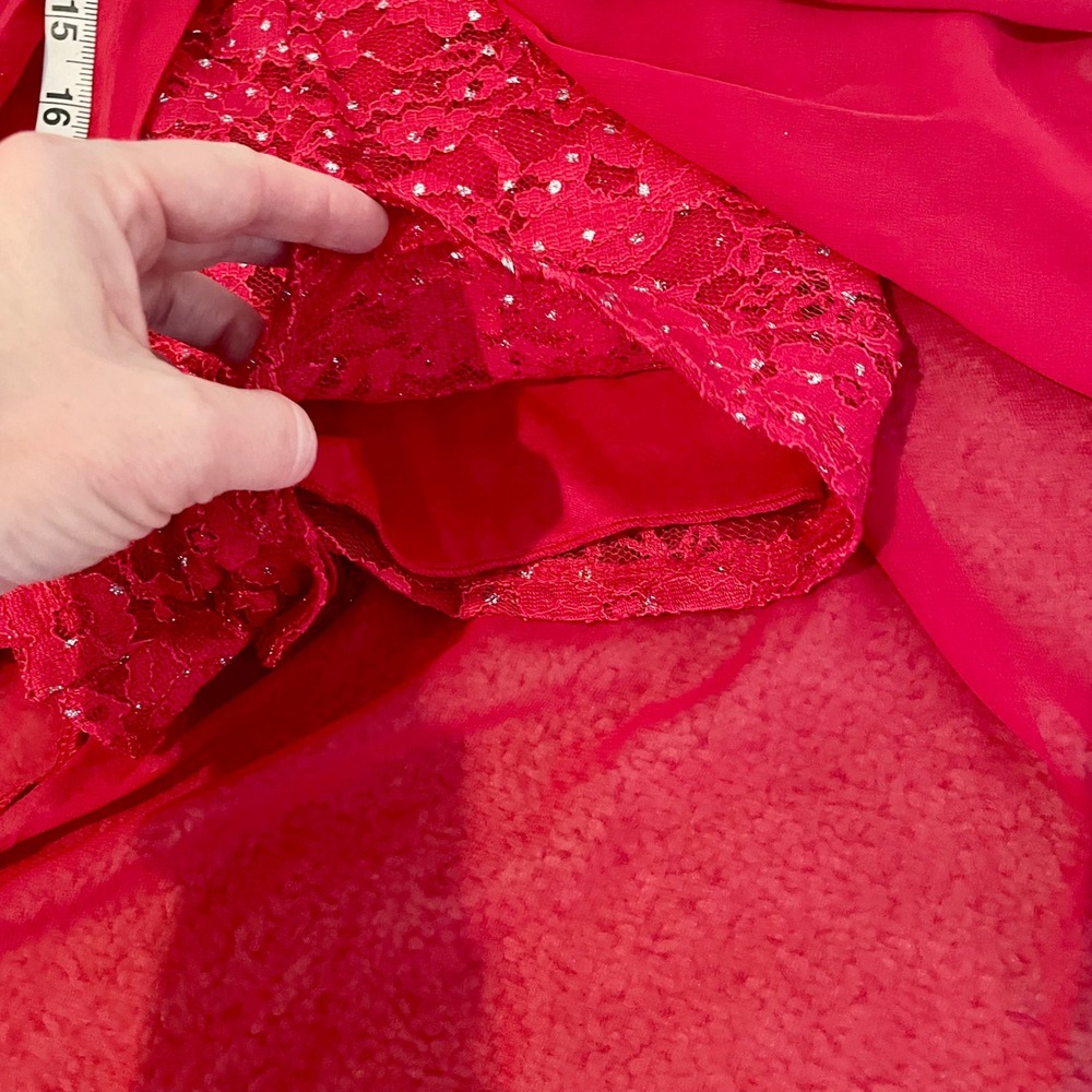 Red Halter Romper Maxi Dress Girls Sparkle Party Special Occasion - Picture 10 of 14